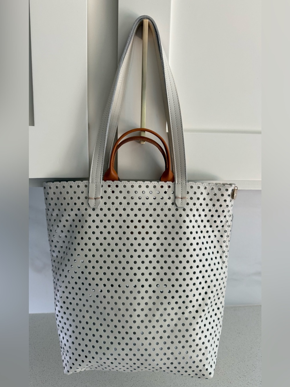 Clare V. Micheline Perforated Tote Bag